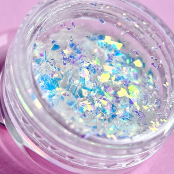 Декор для нігтів Пластівці Юкі Голографічний блакитний №4