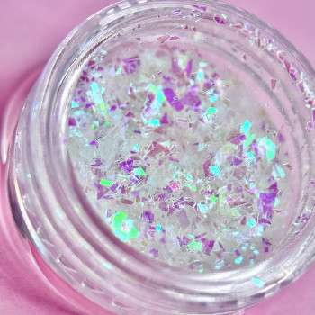 Декор для нігтів Пластівці Юкі Голографічний рожевий №2